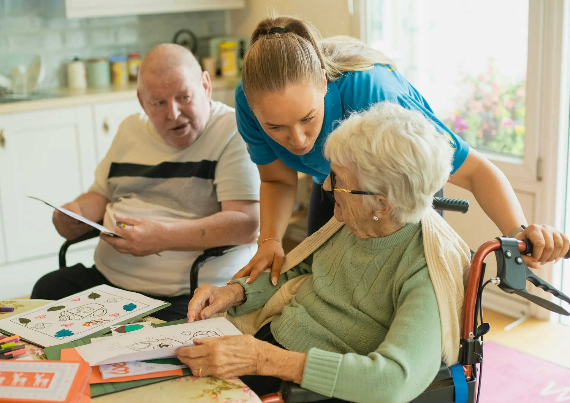 A Nurses & Company caregiver keeping an older adult company at home